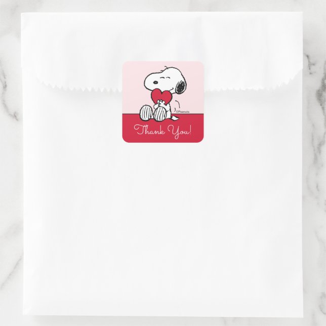 Snoopy | Little Sweetheart Baby Shower Square Stic Sticker (Bag)