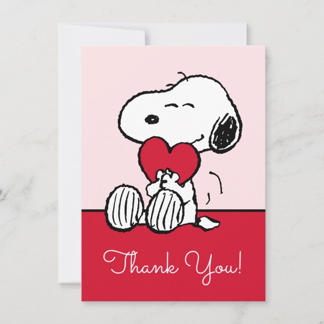 Snoopy | Little Sweetheart Baby Shower Thank You C Card (Front)