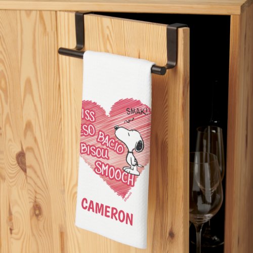 Snoopy Multilingual Kiss Kitchen Towel