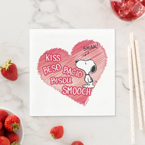 Snoopy Multilingual Kiss Napkins