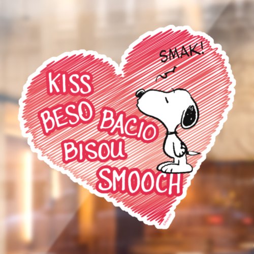 Snoopy Multilingual Kiss Window Cling