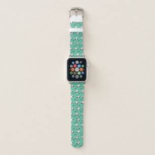 Snoopy Mustaches & Teal Pattern Apple Watch Band