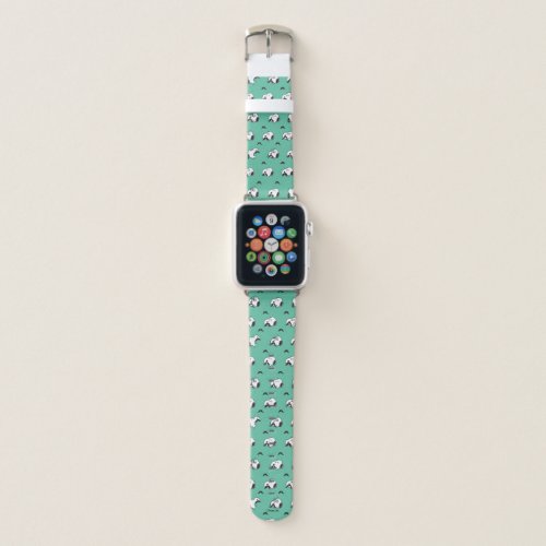 Snoopy Mustaches  Teal Pattern Apple Watch Band