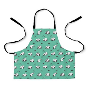 Snoopy Mustaches & Teal Pattern Apron