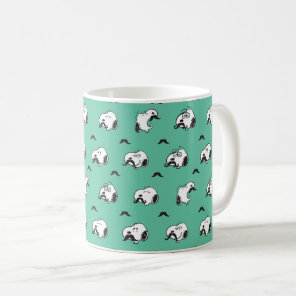 Snoopy Mustaches & Teal Pattern Coffee Mug