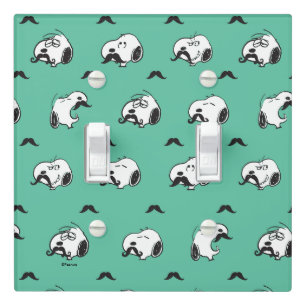 Snoopy Mustaches & Teal Pattern Light Switch Cover