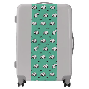 Snoopy Mustaches & Teal Pattern Luggage