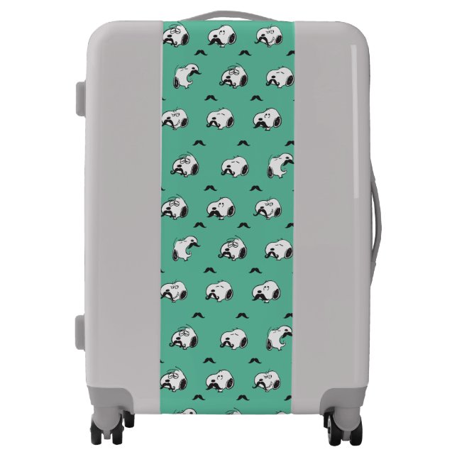 Snoopy Mustaches & Teal Pattern Luggage (Front)