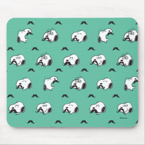 Snoopy Mustaches & Teal Pattern Mouse Pad