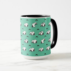 Snoopy Mustaches & Teal Pattern Mug
