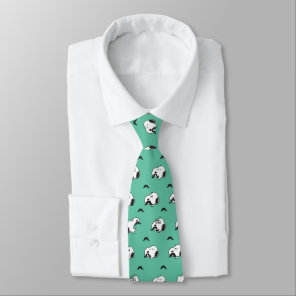 Snoopy Mustaches & Teal Pattern Neck Tie