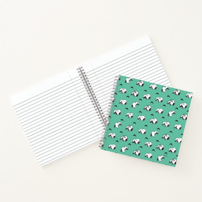 Snoopy Mustaches & Teal Pattern Notebook (Inside)