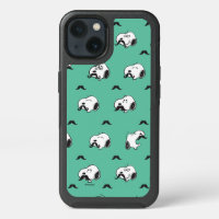 Snoopy Mustaches & Teal Pattern iPhone 13 Case