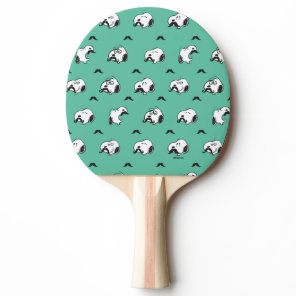 Snoopy Mustaches & Teal Pattern Ping Pong Paddle