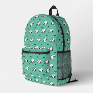 Snoopy Mustaches & Teal Pattern Printed Backpack