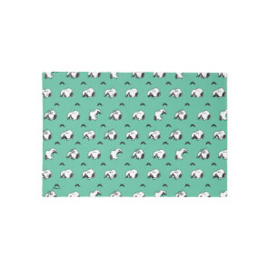 Snoopy Mustaches & Teal Pattern Rug