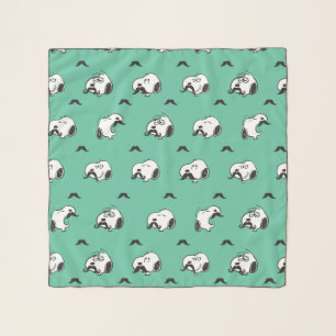 Snoopy Mustaches & Teal Pattern Scarf