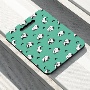 Snoopy Mustaches & Teal Pattern Seat Cushion