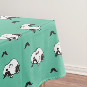 Snoopy Mustaches & Teal Pattern Tablecloth