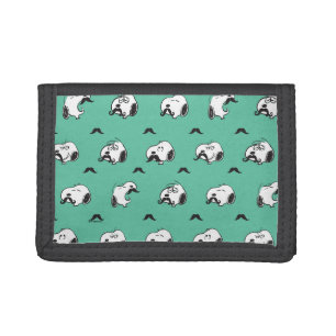 Snoopy Mustaches & Teal Pattern Tri-fold Wallet