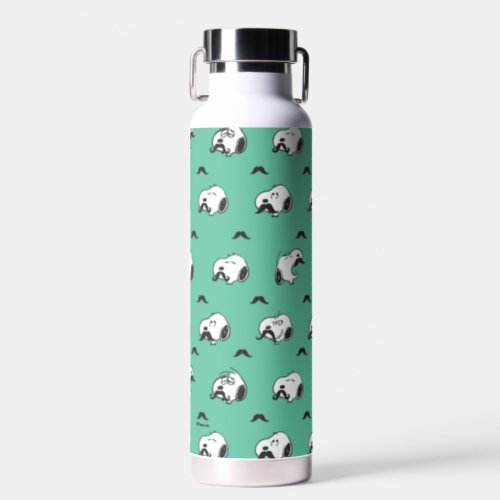 Snoopy Mustaches  Teal Pattern Water Bottle