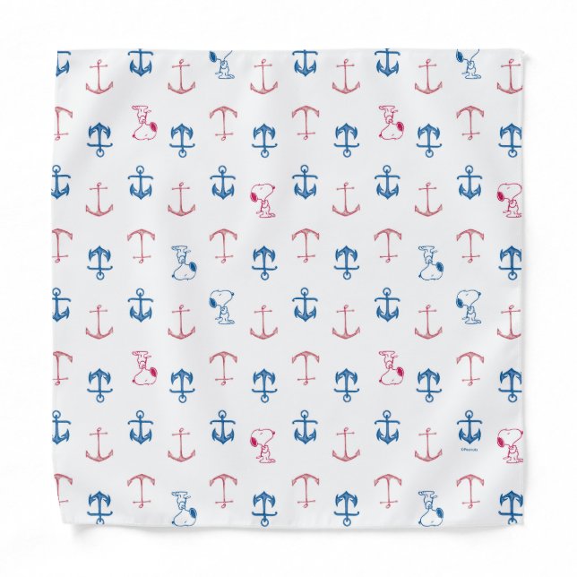 Snoopy Nautical Anchor Pattern Bandana (Front)