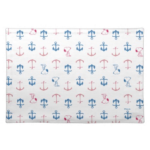 Snoopy Nautical Anchor Pattern Cloth Placemat