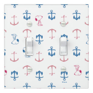 Snoopy Nautical Anchor Pattern Light Switch Cover