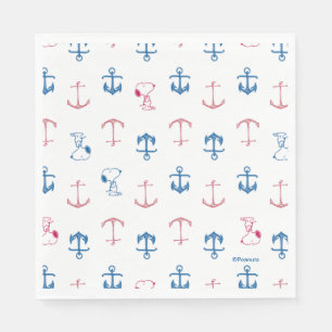 Snoopy Nautical Anchor Pattern Napkins