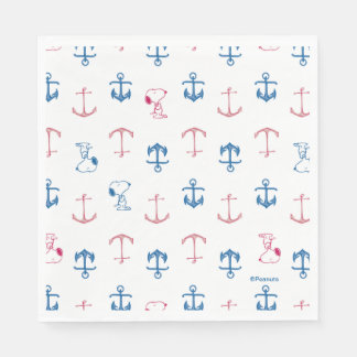 Snoopy Nautical Anchor Pattern Napkins