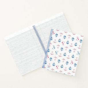 Snoopy Nautical Anchor Pattern Notebook