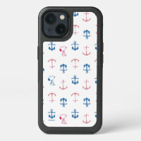 Snoopy Nautical Anchor Pattern iPhone 13 Case