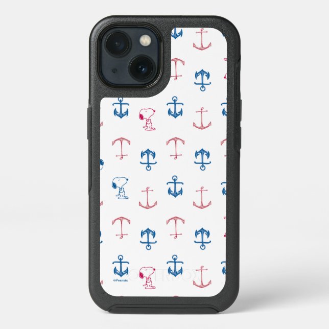 Snoopy Nautical Anchor Pattern Otterbox iPhone Case (Back)