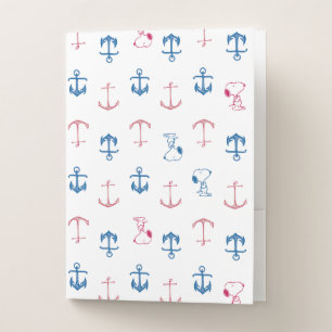 Snoopy Nautical Anchor Pattern Pocket Folder