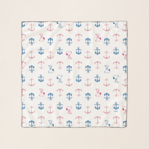 Snoopy Nautical Anchor Pattern Scarf