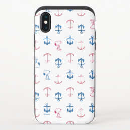 Snoopy Nautical Anchor Pattern iPhone X Slider Case