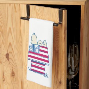 Snoopy on 4th of July Dog House Kitchen Towel