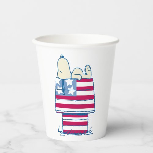 Snoopy on 4th of July Dog House Paper Cups