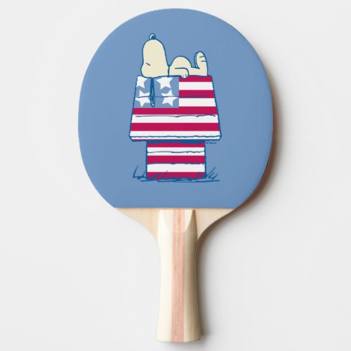 Snoopy on 4th of July Dog House Ping Pong Paddle