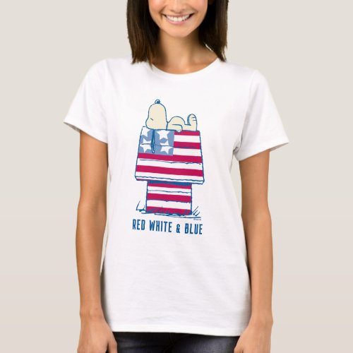 Snoopy on 4th of July Dog House T_Shirt