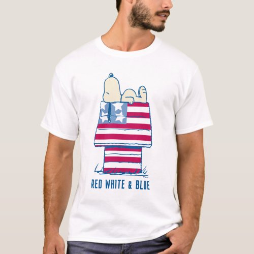 Snoopy on 4th of July Dog House T_Shirt