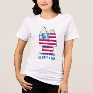 Snoopy on 4th of July Dog House Tri-Blend Shirt