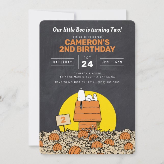 Snoopy | Our Little Boo is Turning Two Invitation (Front)