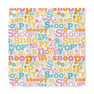 Snoopy Pastel Text Pattern Bandana