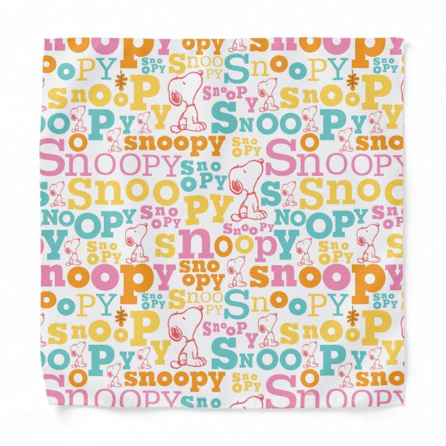 Snoopy Pastel Text Pattern Bandana (Front)