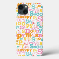 Snoopy Pastel Text Pattern iPhone 13 Case