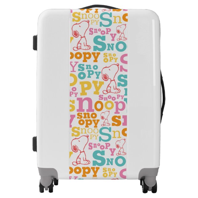 Snoopy Pastel Text Pattern Luggage (Front)