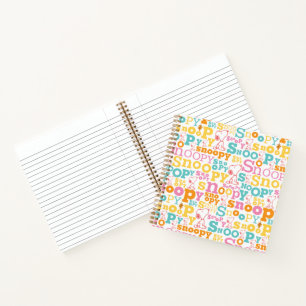 Snoopy Pastel Text Pattern Notebook