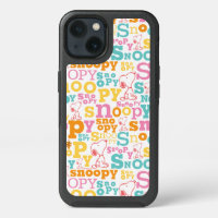 Snoopy Pastel Text Pattern iPhone 13 Case