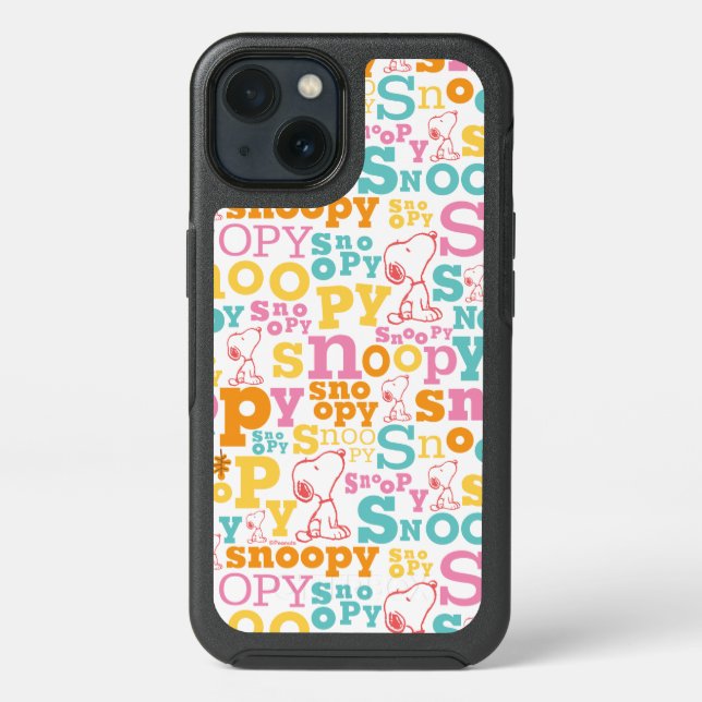 Snoopy Pastel Text Pattern Otterbox iPhone Case (Back)